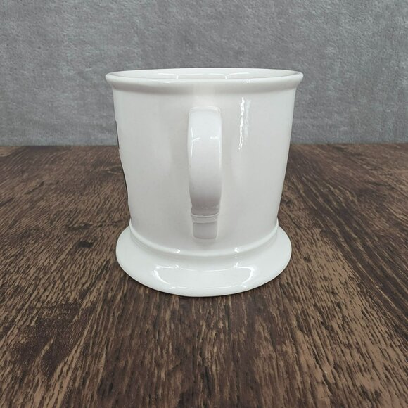 Anthropologie Monogram Mug S Initial White Black Ceramic Footed Coffee Tea Cocoa - Picture 4 of 9